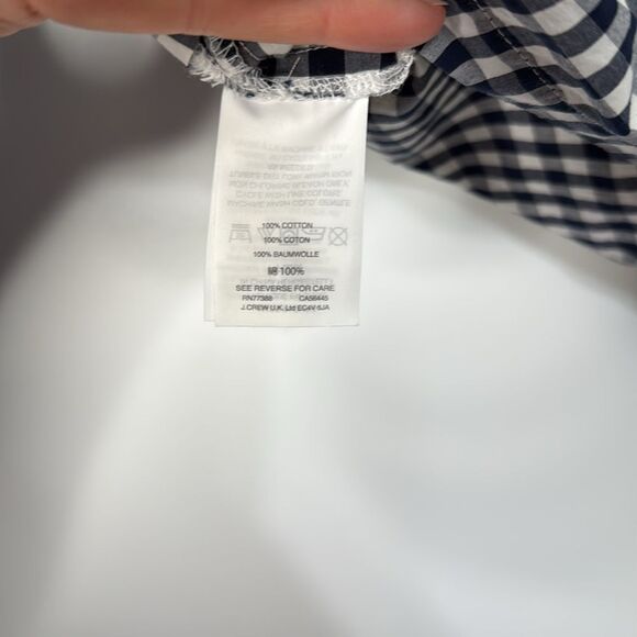 J. Crew Gingham One Shoulder Ruffle Top Size 6 - Picture 6 of 10
